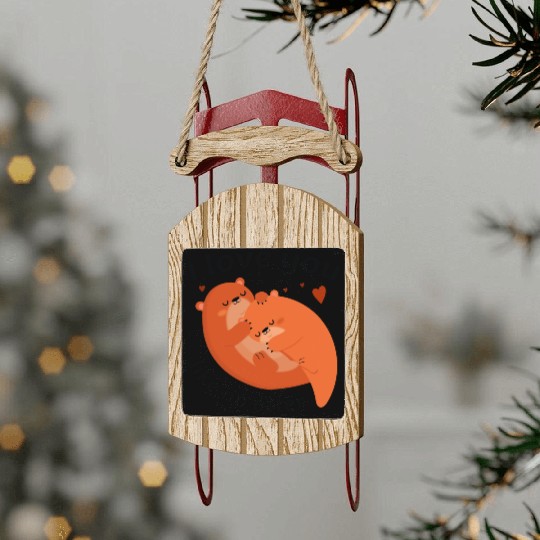 I Love You Like No Otter Sled Ornaments
