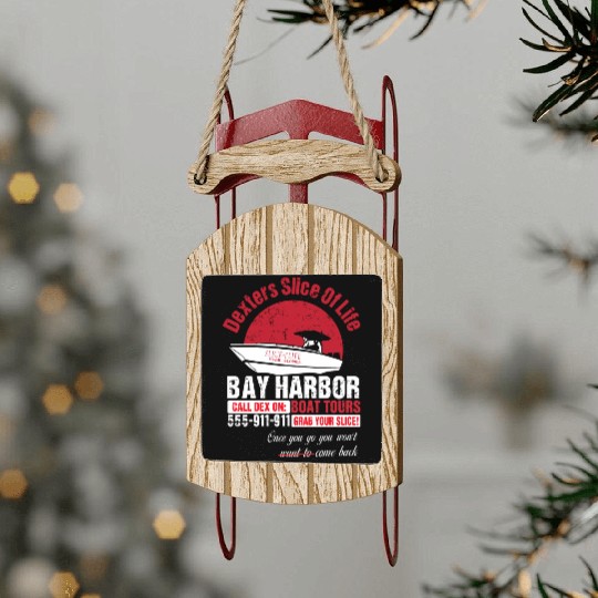 Cool Dexter Bay Harbor Boat Tours Sled Ornaments