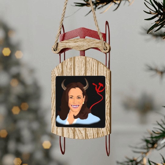Trump kamala harris monster communist Sled Ornaments