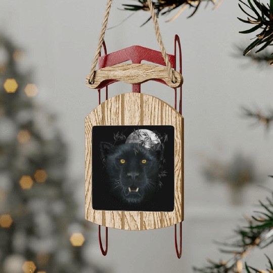 Black Panther Spirit The Face Of Power, Protection Sled Ornaments
