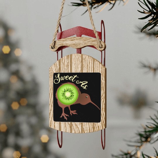 Sweet as Kiwi New Zealand Funny Gift Idea Sled Ornaments