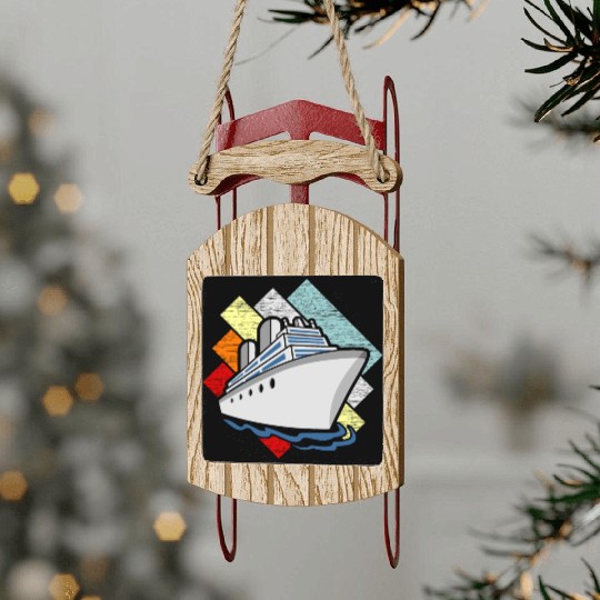 Cruise Ship Sled Ornaments