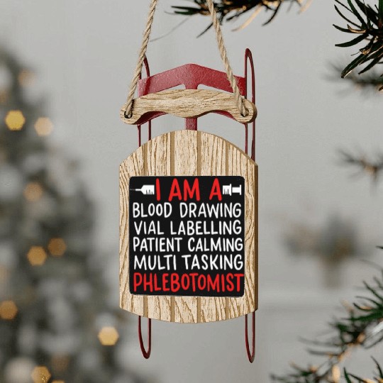 Phlebotomist Laboratory Vein Artery Sled Ornaments