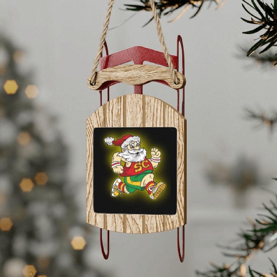 Santa Claus Marathon Sled Ornaments