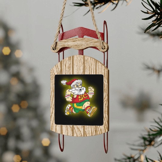 Santa Claus Marathon Sled Ornaments