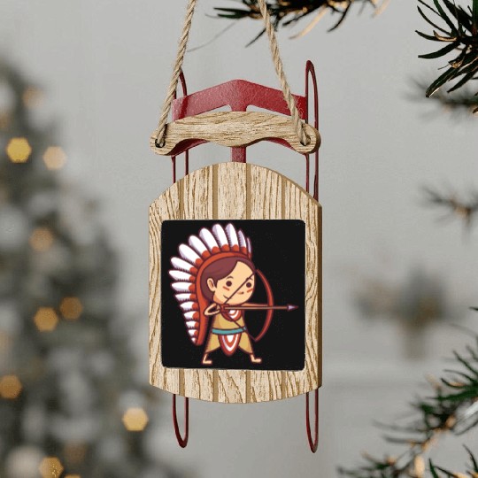 Native American Archer. Sled Ornaments