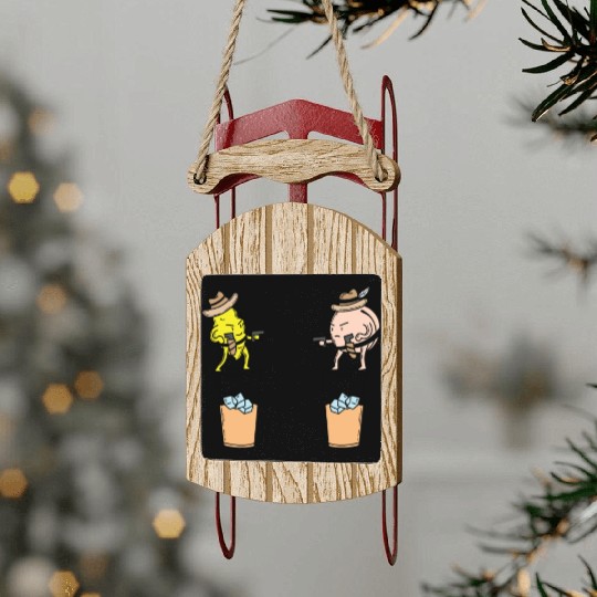 Iced Tea Lemon and Peach in the wild West Sled Ornaments