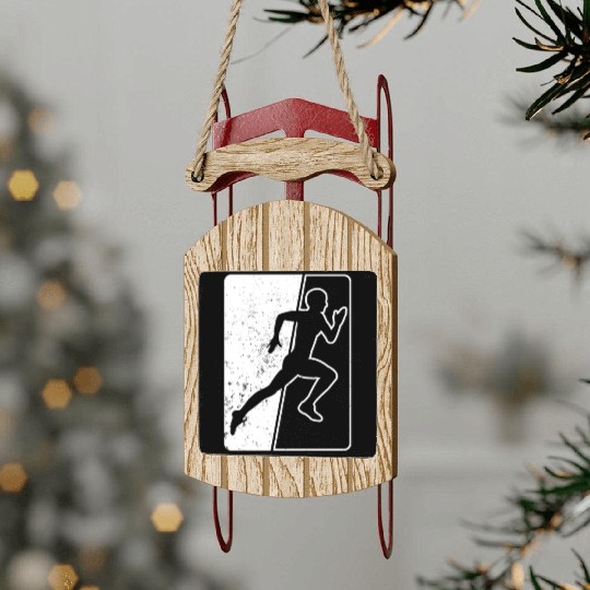 Athletics Track and Field Runner Vintage Card Sled Ornaments