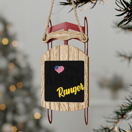 Proud US Army Ranger American Military Family Flag Sled Ornaments