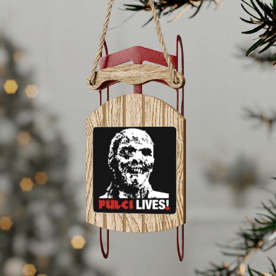 Fulci Lives Zombie Italian Horror Movie Fan Sled Ornaments