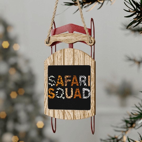 Safari Squad Family Vacation African Animal lover Sled Ornaments
