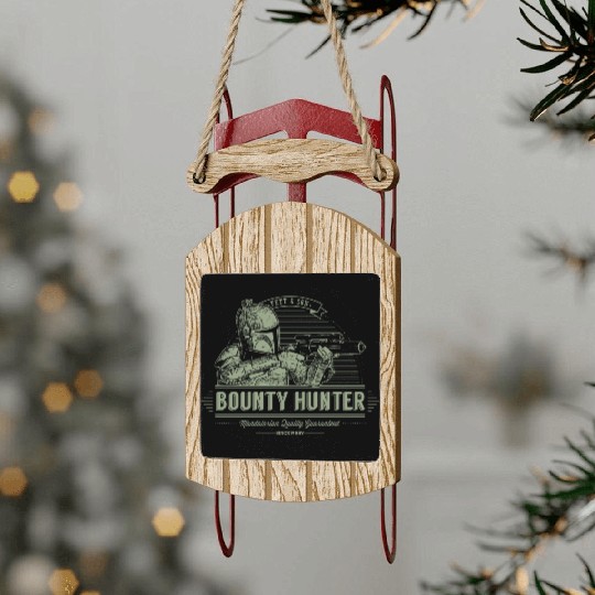 Boba Fett and son Bounty hunter Sled Ornaments