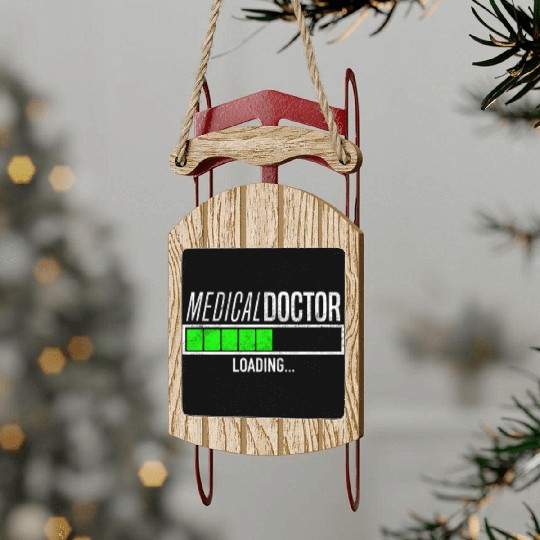 Funny Medical Doctor Loading Bar Medical Student Sled Ornaments