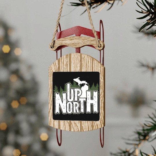 Up North In Michigan Gift Sled Ornaments