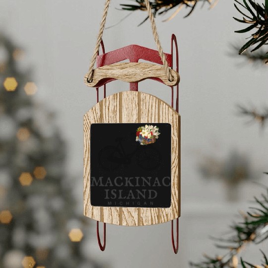 Mackinac Island Bike Michigan Sled Ornaments