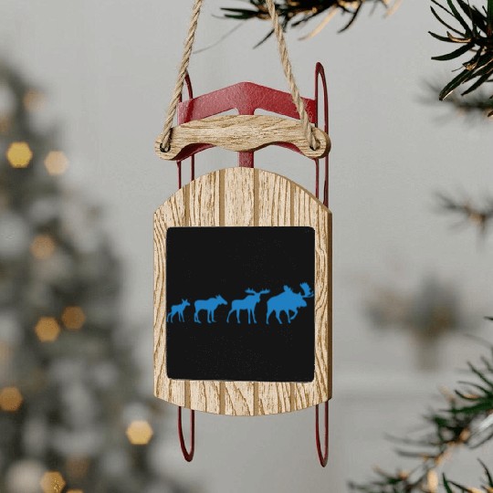 Moose Evolution Sled Ornaments