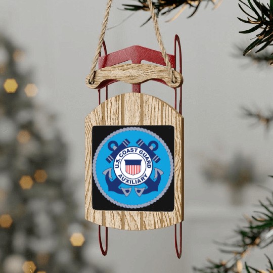 Us Coast Guard Auxiliary Homeland Security Patch Sled Ornaments