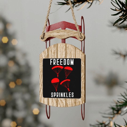 Paratrooper Freedom Sprinkles Airborne Military So Sled Ornaments