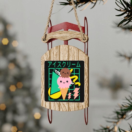 The 90s Japanese Kawaii Ice Cream Sled Ornaments