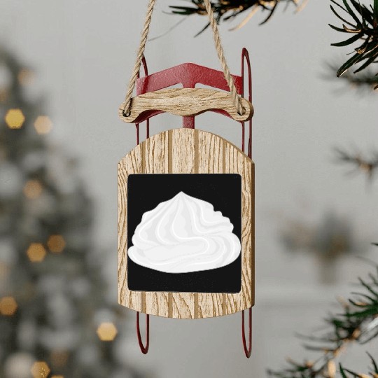 snow-white delicious whipped cream for garnish Sled Ornaments