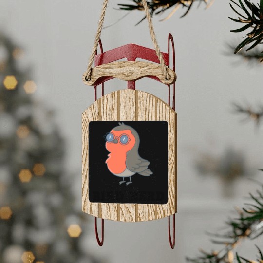 Bird Nerd Sled Ornaments