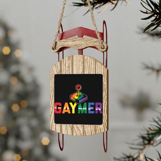 Gaymer Gay Gamer Rainbow Pride LGBT Controller Sled Ornaments