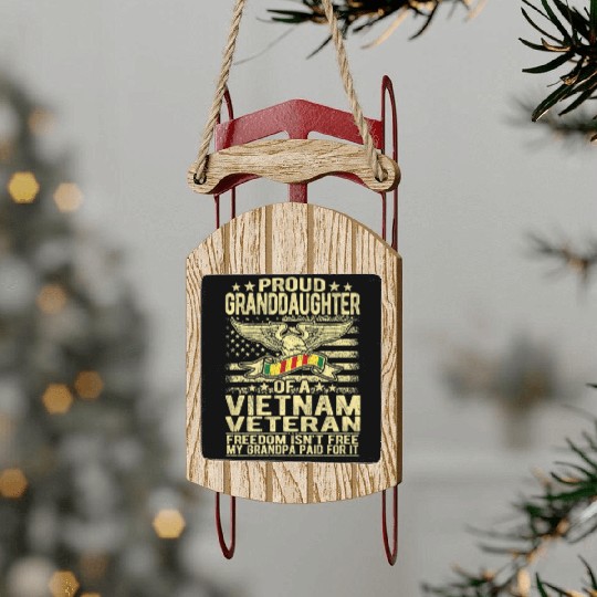 Veteran Gift-Granddaughter Of Vietnam Veteran Us F Sled Ornaments
