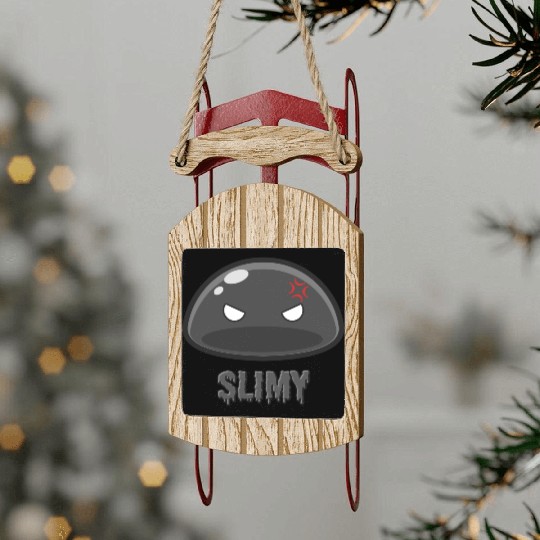 Cute Black Dungeon Slime Monster Weird Anime Sled Ornaments