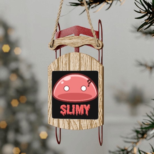 Cute Red Dungeon Slime Monster Weird Anime Sled Ornaments