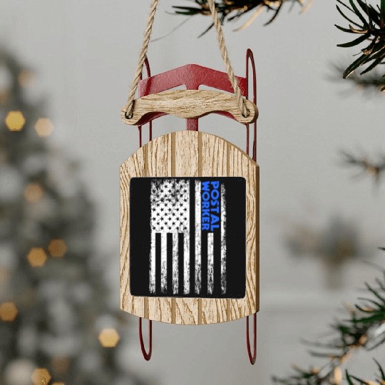 Postal Worker USA Sled Ornaments