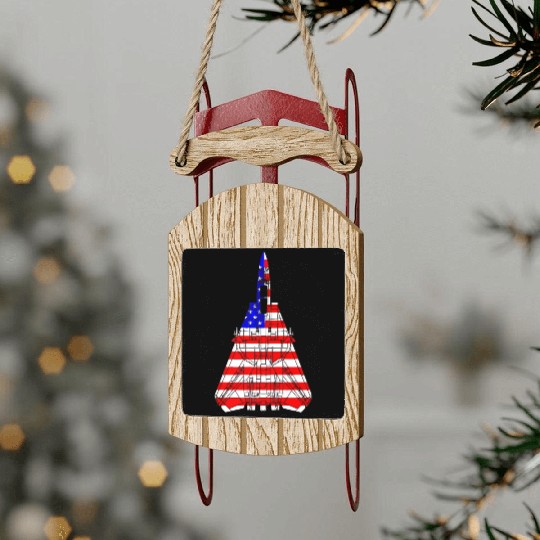 United States F 14 Tomcat Flag Sled Ornaments