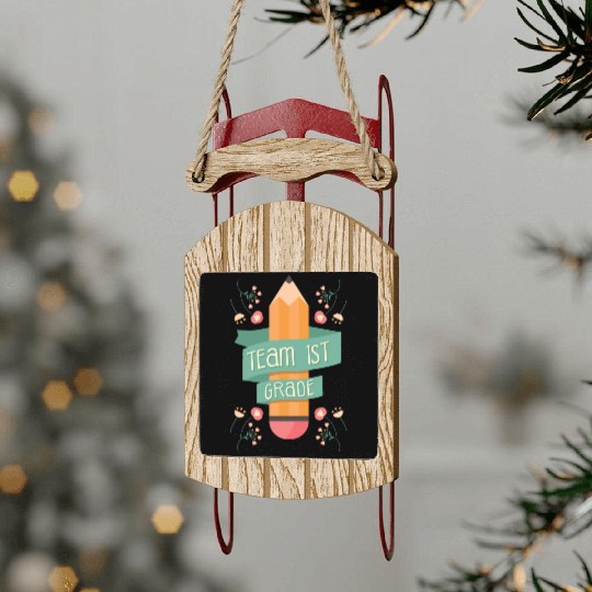Back To School Student Teacher Team 1St Grade Sled Ornaments