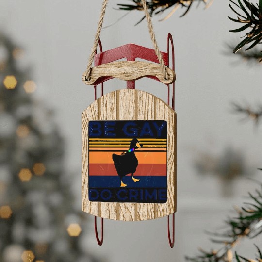 Duck BGD crime Sled Ornaments