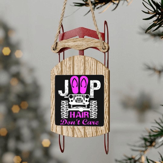 Jeep Hair Don't Care Sled Ornaments