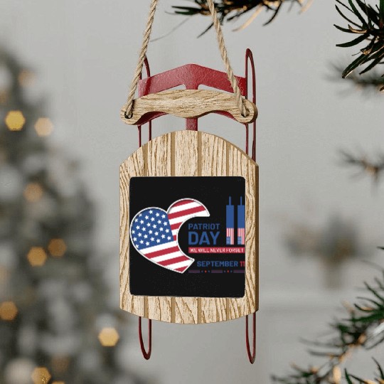 Patriot Day 9 11 USA Sled Ornaments