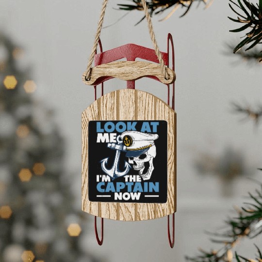 Captain Boat Lovers Fishermen Sailing Boating Sled Ornaments