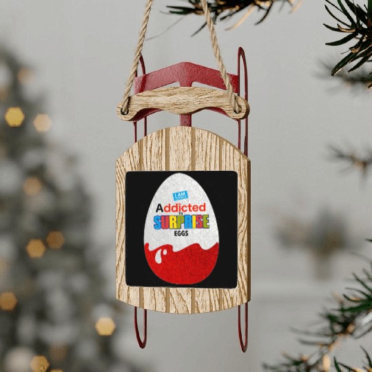 Delicious Schokobons Kinder Egg Sled Ornaments