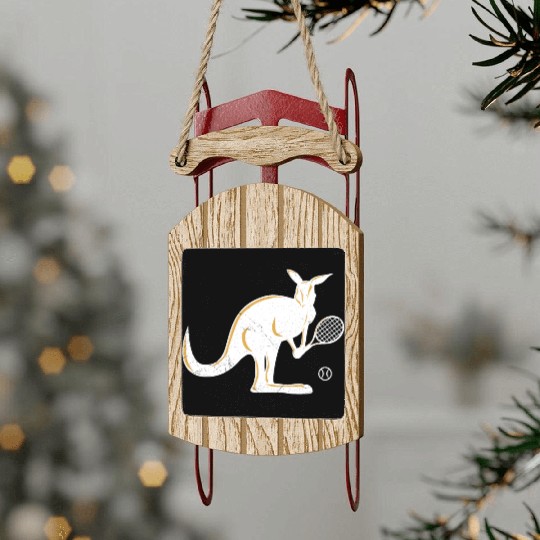 Australia Kangaroo Tennis Player Funny Gift Idea Sled Ornaments