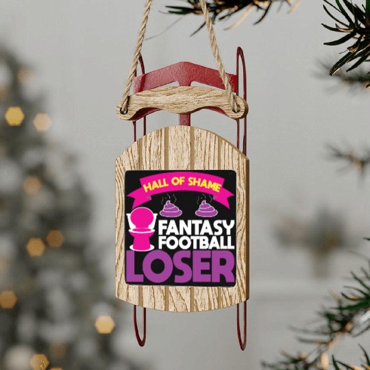 Fantasy Football Loser Poop Funny Sled Ornaments
