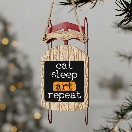 Artist Art Teacher Sled Ornaments