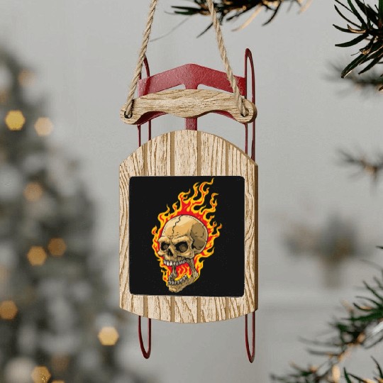 skull fire Sled Ornaments halloween