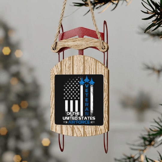 Veteran Air Force Proud Army Veterans Day Sled Ornaments