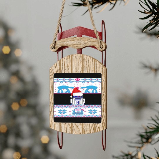 R2D2 Ugly Christmas Sweater Sled Ornaments