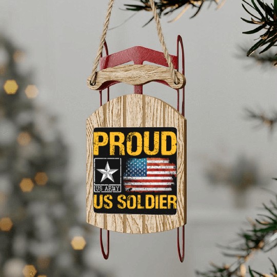 Proud Army Son Army Mom US Army Memorial Day Sled Ornaments