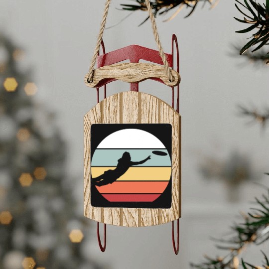 Ultimate Frisbee Retro Vintage Sled Ornaments