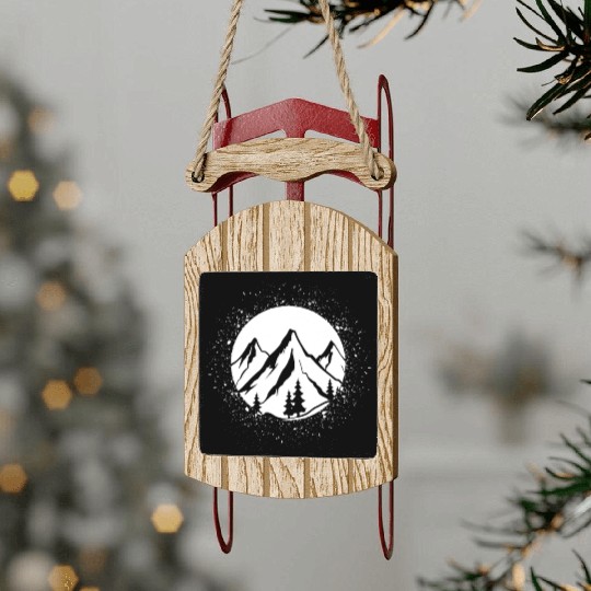 Circle with Splash and Mountain - (B) Sled Ornaments