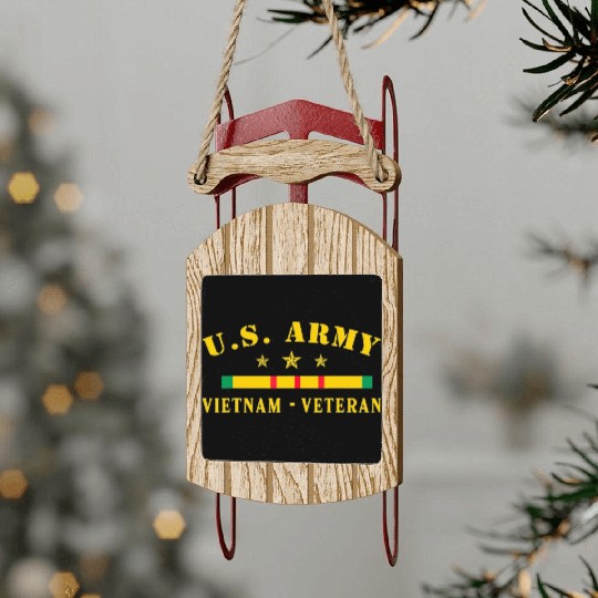 US Army Vietnam Veteran Sled Ornaments