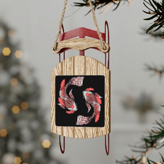 Koi Fish Swirly Sled Ornaments