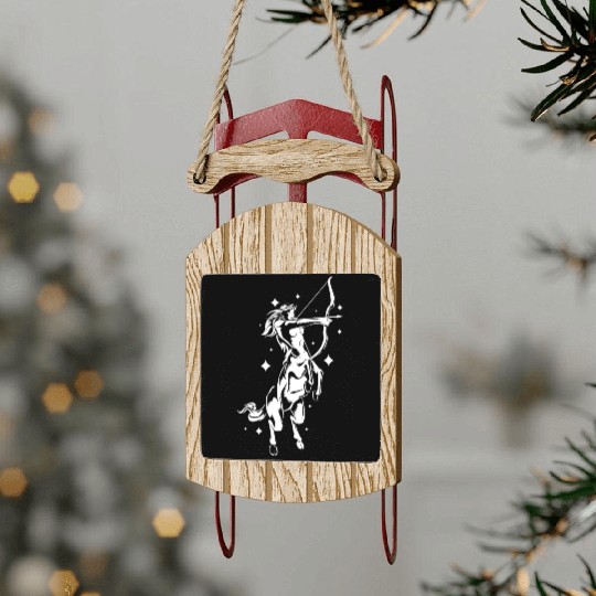 Centaur Girl Sagittarius Mom Daughter Sled Ornaments
