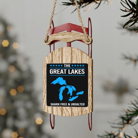 The Great Lakes Shark Free And Unsalted Sled Ornaments